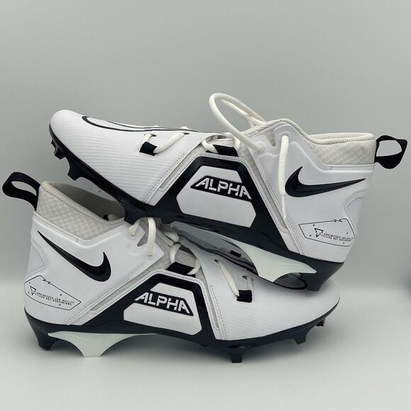 Nike Alpha Menace Pro 3 Football Cleats White/Black CT6649-100 Men’s Size 12.5 - Picture 1 of 16